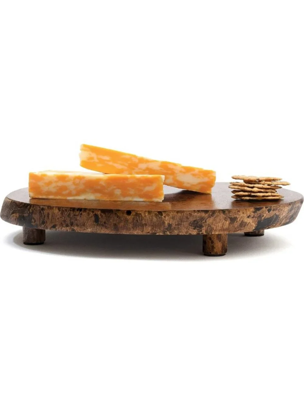 Acacia Wood Serving Board with Feet for Cheese, Crackers & Appetizers, 10
